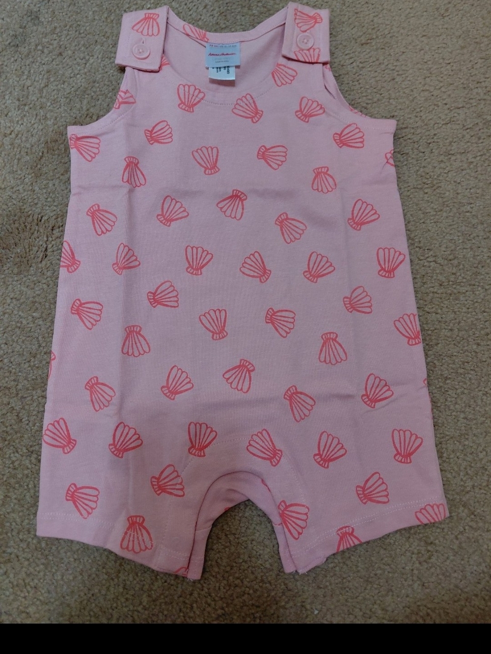 Hanna Andersson Pink Shell-Print One-Piece